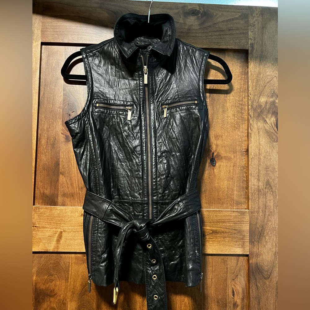 🌟 Michael Kors Motorcycle Leather Vest 🌟